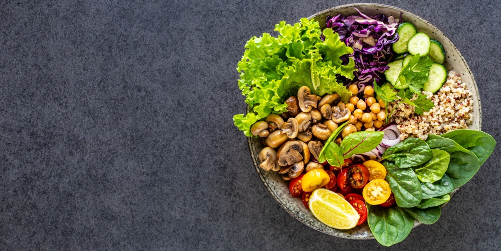 mushrooms-lettuce-red-cabbage